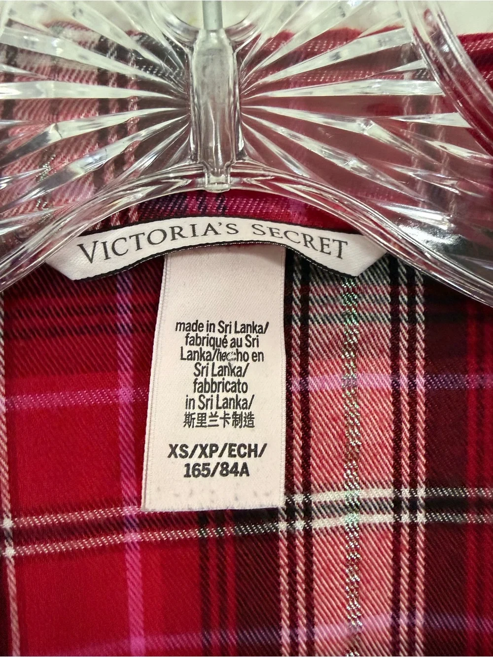 Victoria's Secret Red and Black Plaid Women Pajama Set Sz XS Pants M